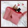 Toiletry Organizer Plaid Makeup Bags Large Capacity Canvas Coin Purse Cherry Cosmetic Bag  Outdoor