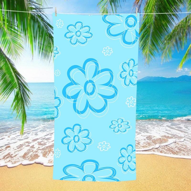 Cartoon Yellow Daisy Floral Beach Towel Premium Sand Free Quick Dry Towel Boho Style for Beach Pool Travel