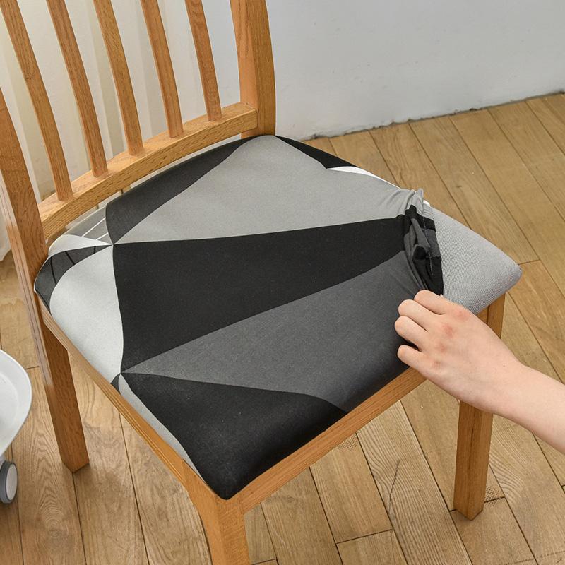 Stretch Square Chair Seat Cushion Cover With Elastic Bottom Chair Slipcover for Kitchen Hotel Banquet Dining Room Home Decor