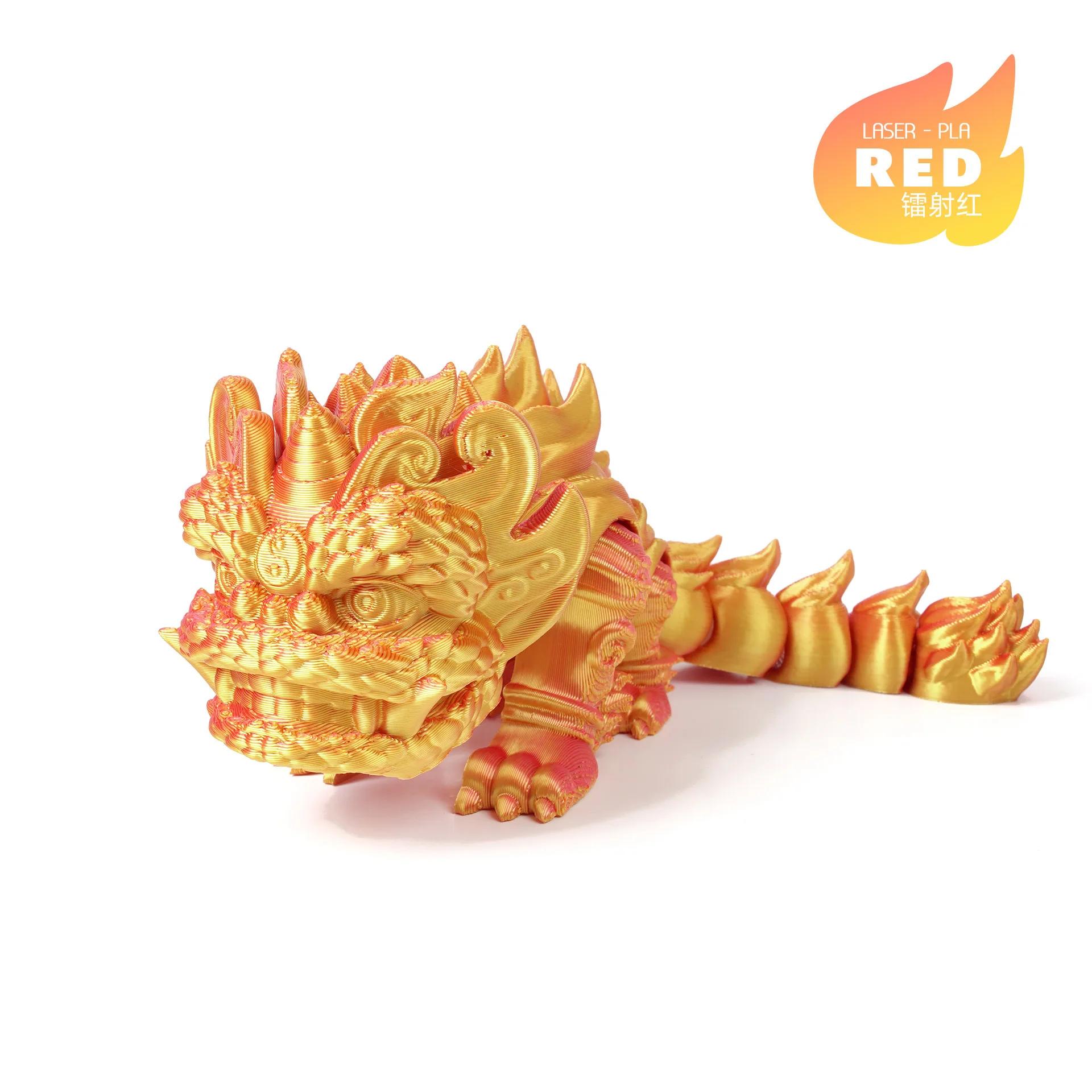 

3D Printed Dragon Figures Toy Articulated Lion Dance Ornament Home Desktop Craft Miniature Movable Joints Children s Toys Length 10cm