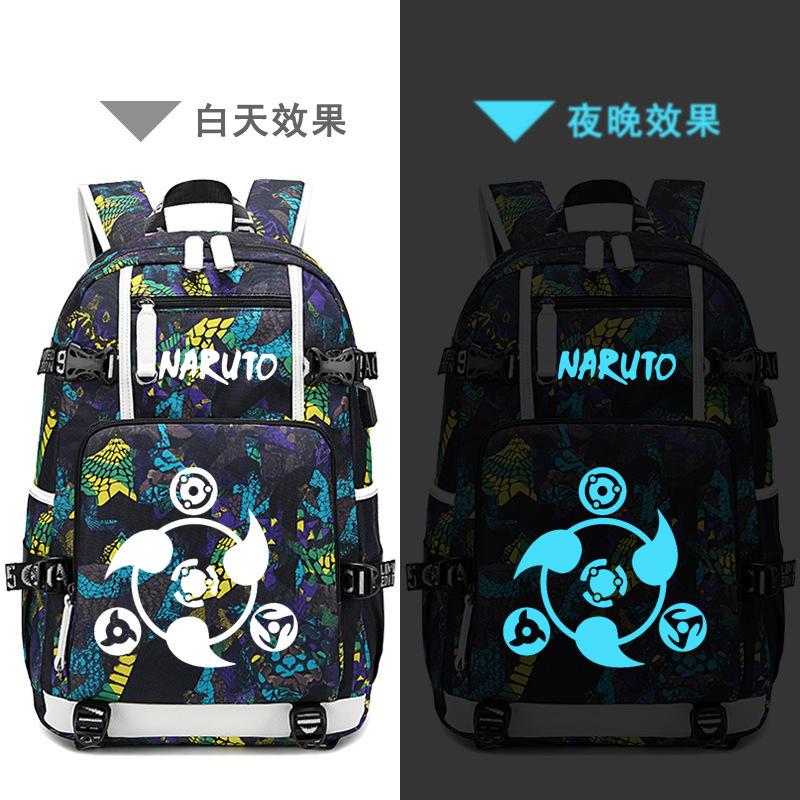 Schoolbag Male Whirlpool Naruto Akira Kaleidoscope Backpack Female High School Junior High School Student Luminous Backpack Big