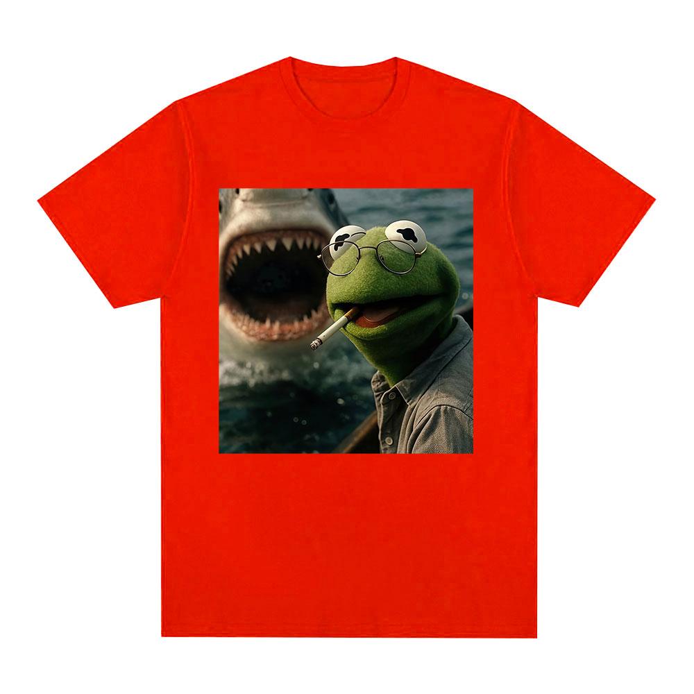 

Dark Humor Frog Shark Graphic Funny Meme Tshirt Unisexs Clothing Fashion Tshirts Cotton Casual Short Sleeve T Shirts Streetwear 2XL