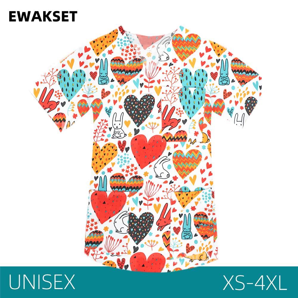 Woman's Scrub Medical Uniforms Printed Beauty Scrubs Tops Pants Nurse Spa Clothes Hospital Clinical Surgical Uniform Plus Size