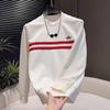 Men's Trendy Striped Embroidered Hoodie - Autumn Fashion Long Sleeve Top