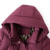 Übergröße XL-6XL Damen Kurzpufferjacke Mittleren Alters Winter-Oberbekleidung mit Kapuze Elegant Stickerei Dick Warm Daunenmäntel