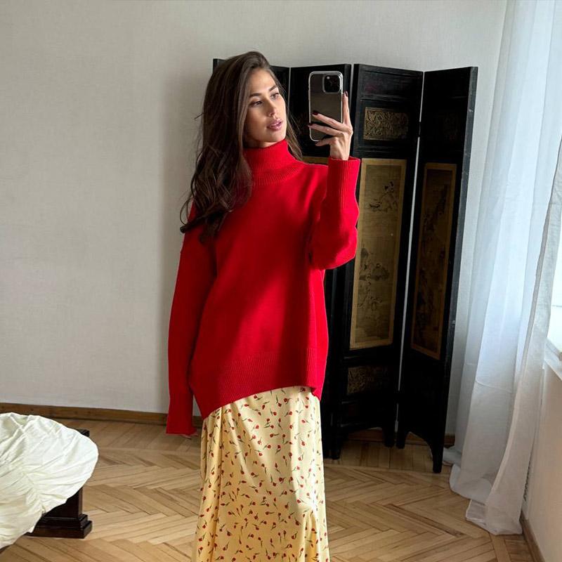 Womens Trendy Long Sleeve Hoodies Tops Oversized Sweatshirts Turtleneck Pullover Fall Turtleneck Sweater Outfits