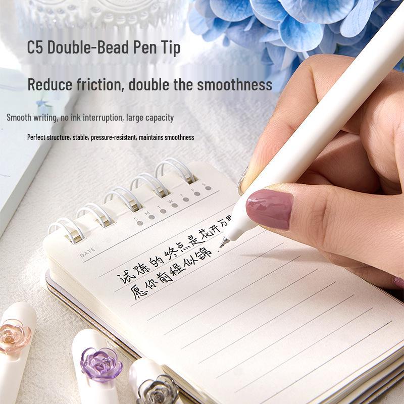 Romantic Limited Edition Rotating Neutral Pen - Quick-Drying Rose Design & Alice Question-Mark