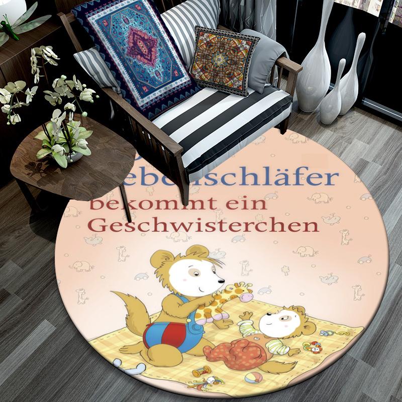 Bobo Siebenschläfer pattern round rug,Carpet Rug for Living Room Bedroom Playroom ,Non-slip Floor Mat,Holiday Gifts and Birthday Gifts.