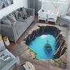 Tappeto con illusione ottica 3D di piscina con acqua trasparente e rocce, adatto per camera da letto, soggiorno, bagno, pavimento, decorazione per la casa.