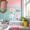 3Pcs Multicolor Cute Flower Shaped Toilet Buttons,Flower Shape Press Tank Button,Toilet Push Tank Buttonss Flush Pusher Tool,Handle Helper,Creative