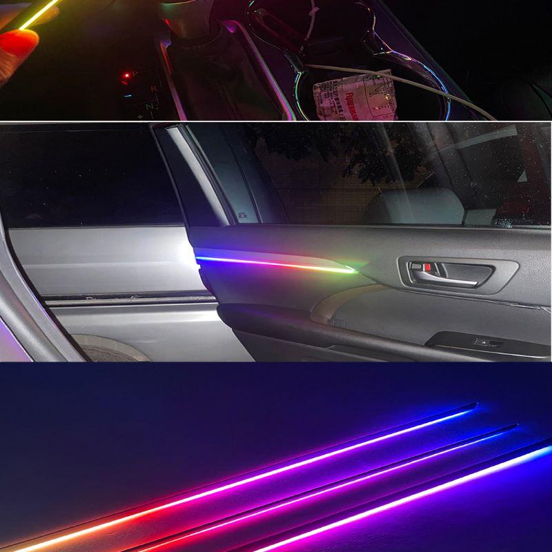 18 IN 1 6IN 1 Symphony Strip RBG 64 Color Acrylic Guide Fiber Strip Car Ambient Interior Decorative Atmosphere Lamp LED Strip