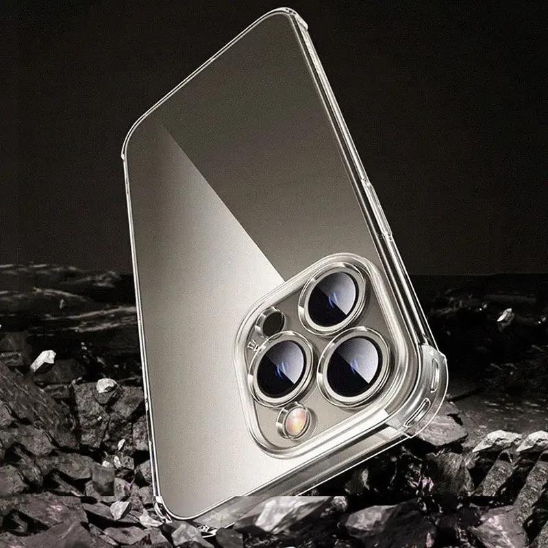 Silicone Clear Phone Case For iPhone 16 17 15 11 12 13 Pro Max 14 7 8 Plus 12 Mini X Xs Xr 16E 17 Air Transparent TPU Soft CoverHD Glass