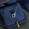 Double Circle Link Necklace Minimalist Jewelry Interlocking Creative Unique Gift Niche Light Luxury Accessory