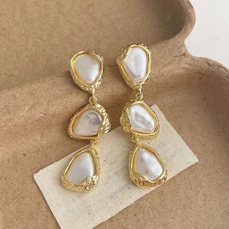 Übertriebene Lange Quasten Imitation Perlen Ohrringe für Damen Mode Geometrische Wassertropfen Ohrringe Luxuriöser Damenschmuck Geschenk