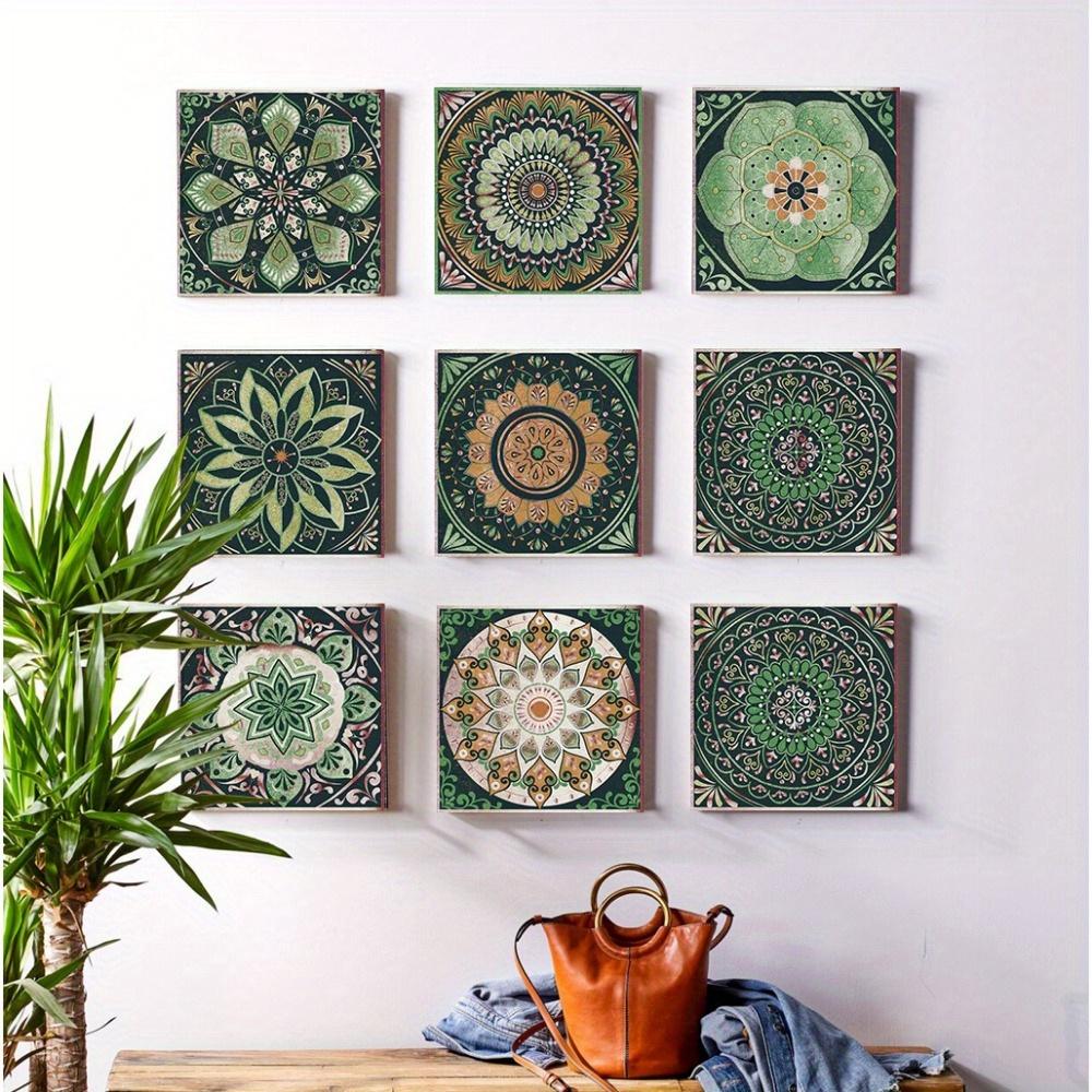 24 Stück Selbstklebende Wandfliesenaufkleber Marokkanischer Stil Dekorative Wandfliesenaufkleber Abnehmbare Klebe-Dekorfliesenaufkleber Wasserdicht