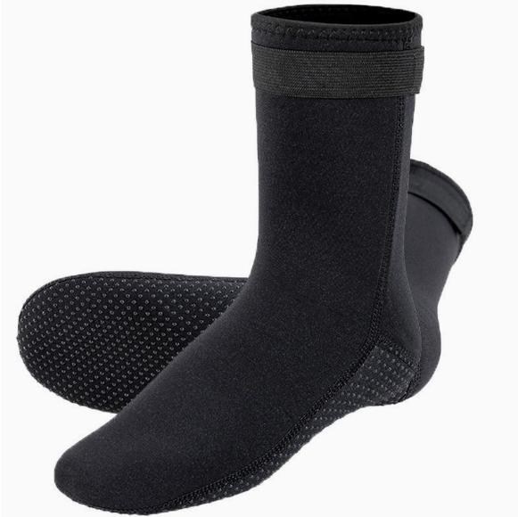 

3mm Diving Socks, Mid,calf Beach Socks, ,, Non,, Warm, Sun,protective, Cold,proof Surfing Socks For Snorkeling And Swimming, Men And Women. L чорний