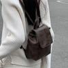 Small Retro Brown Backpack Women's 2025 Autumn and Winter New Ins Simple and Versatile Shoulder Bag