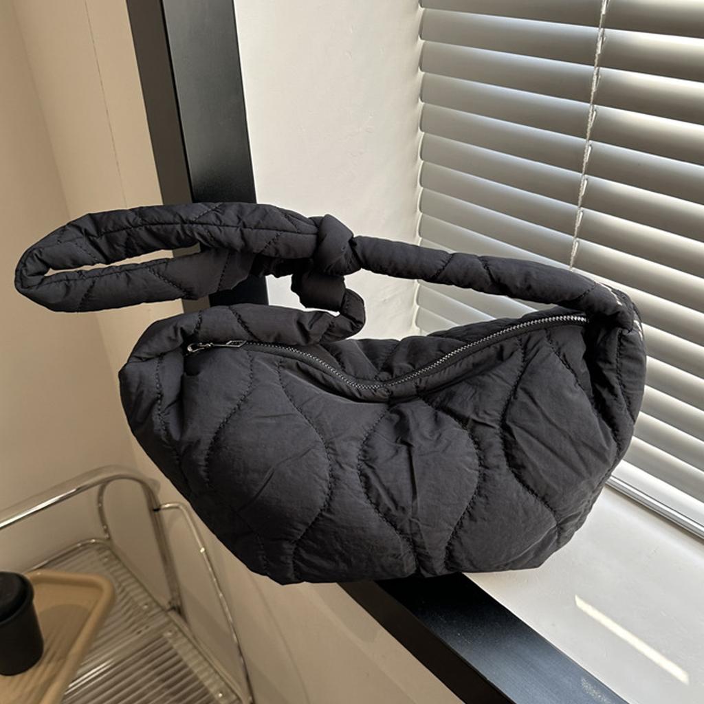 Large Capacity Women's Crossbody Bag Soft Cott-padded Jacket Bag Lightweight Waterproof Dumplings Bag For Women
