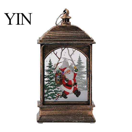 Storytelling Scene Light Vintage Christmas Lantern Night Light, Rectangular Glowing Tabletop Decor for Slender Design Bedside Lamp Mantel Party,