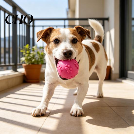 Squeaky Dog Ball Raised Texture Chew Toy Dogs Teeth Cleaning Bite-resistant Relieves Boredom And Anxiety for Puppy Teething Fetch Game Wear-resistant