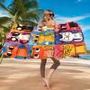 1Pc Nine Grid Cute Cat Print Large Beach Towel Sand Free Quick Dry Soft Towel For Beach Pool Yoga Gym Sports Home Daily Leisure