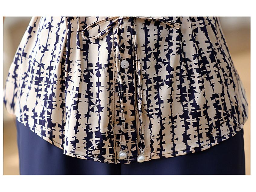 Set Bluză și Pantaloni din Șifon pentru Mama, Vara 2025: Set elegant din două piese pentru femei de vârstă mijlocie și vârstnice