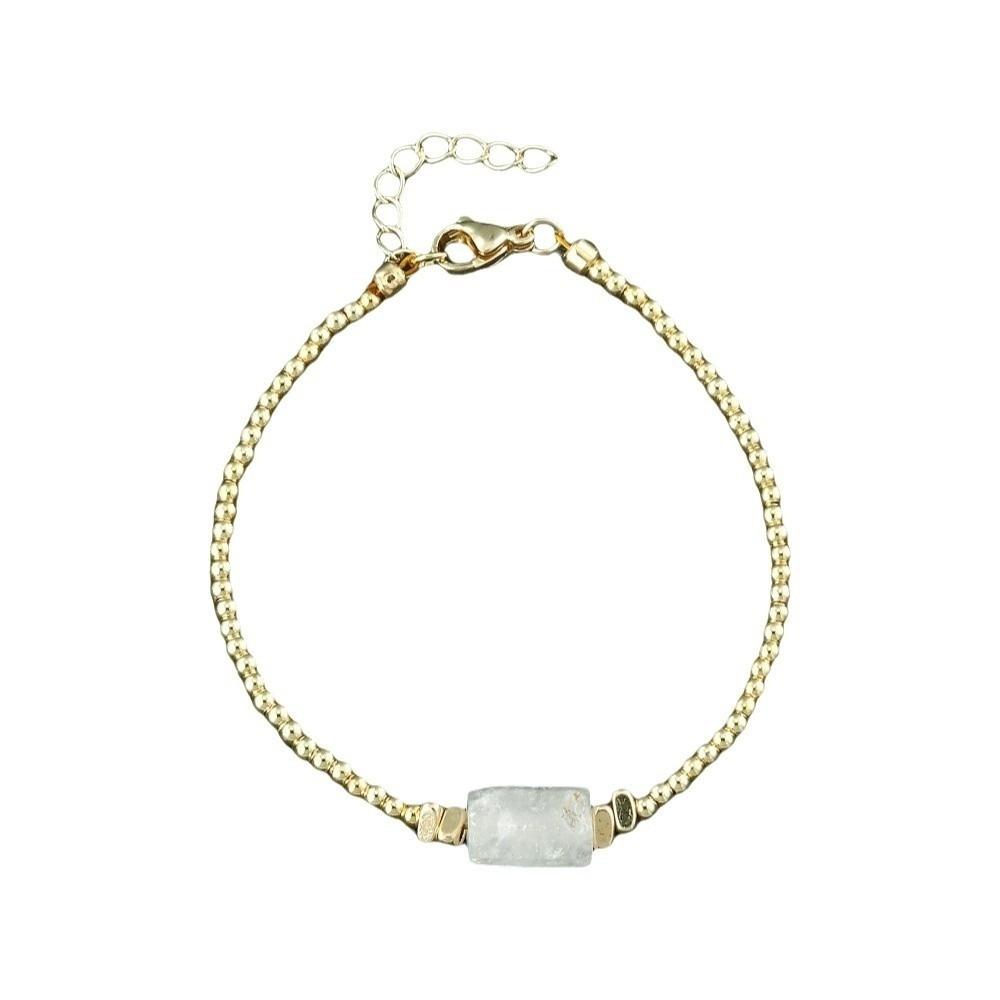 

Adjustable Crystal Stone Bracelet Vintage Bead Bracelet Bangle Bohemian Style Bracelet Men белый
