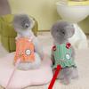Dog Cat Clothes Summer Light and Breathable Cute Blue Stripes Simple Pet Traction Sunscreen Cool Clothes