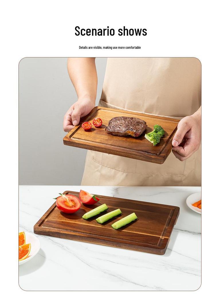 Solid Wood Kitchen Cutting Board - Household Chopping Tool for Fruits and More
