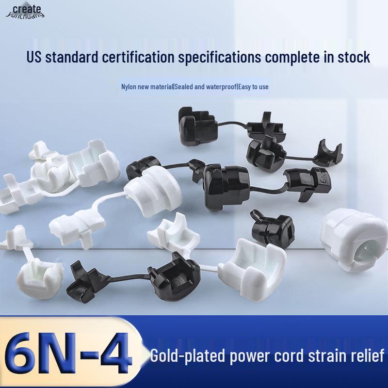 

Golden Pen US Standard Nylon Flame-Retardant Power Cord Clip Cable Clamp 7P-2 Round Black