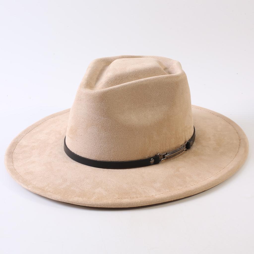 Popular European and American style suede big-brimmed top hat, men's and women's classic fashion western cowboy hat
