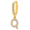 Luxury 26-Letter Pendant Earrings: Micro-set Zirconia Studs, Copper Plated with 18K Gold, European & American Style