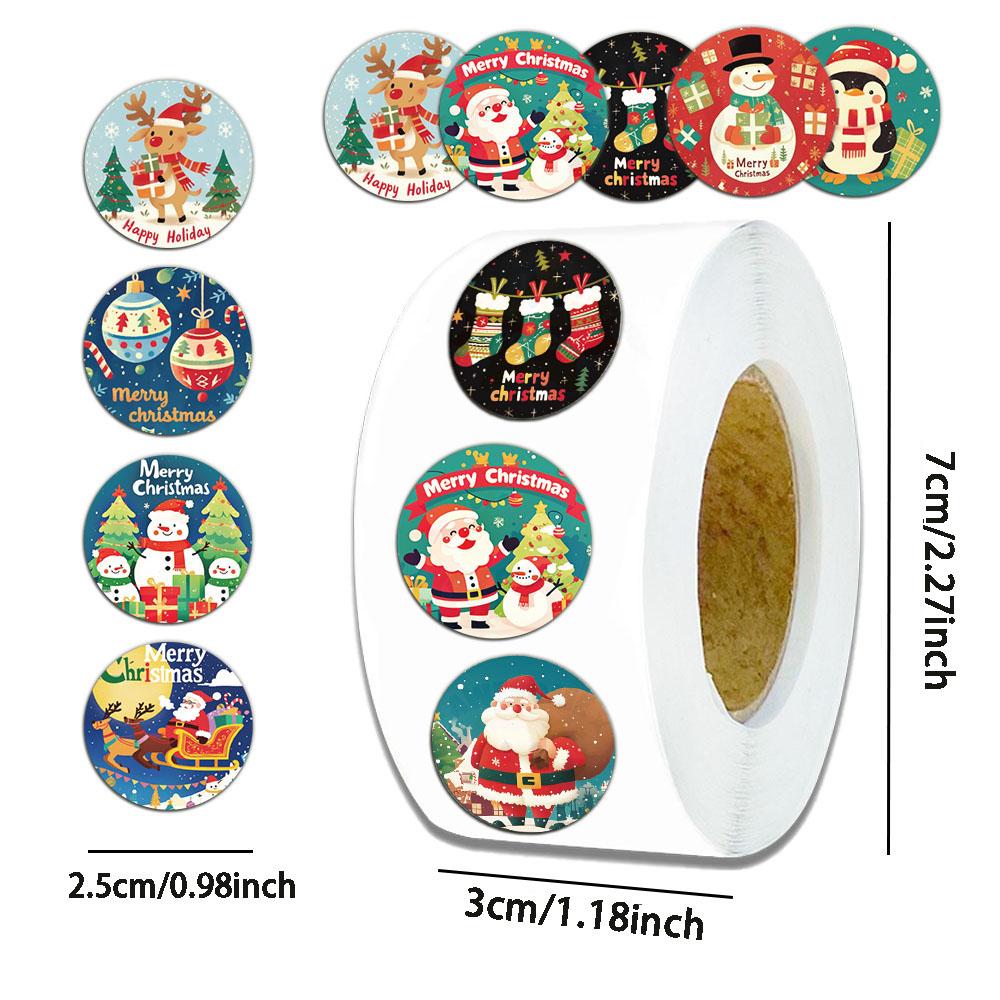 500PCS Cartoon Creative Christmas Gift Stickers Sealing Stickers Merry Christmas Adhesive Labels