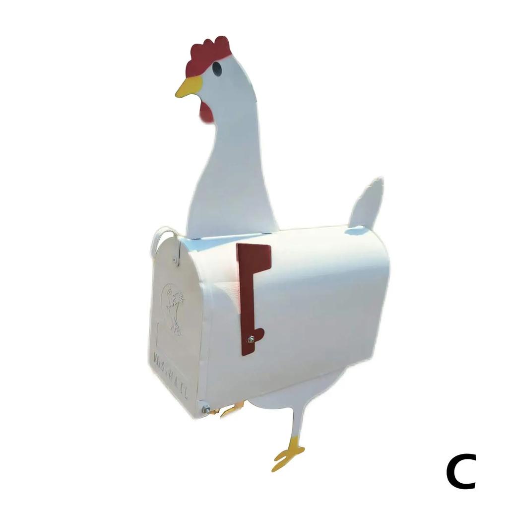 Unique Chicken Cow Horse Mailbox Metal Wall Mounted Post Garden Animal Mailboxes Crafts Outside Box Decoration Farm Weather I1H3
