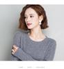 Hengyuanxiang Women's Pure Wool Round Neck Sweater - Solid Color Casual Knitwear for Spring, Autumn, and Winter