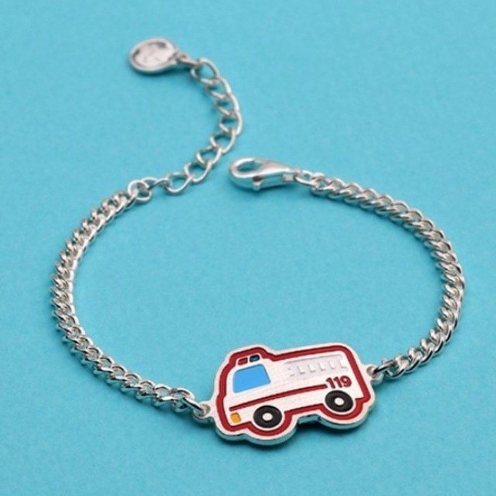 

[As Little] Baby Silver Bracelet Silver 925 Children s Kids Fire Truck Chain