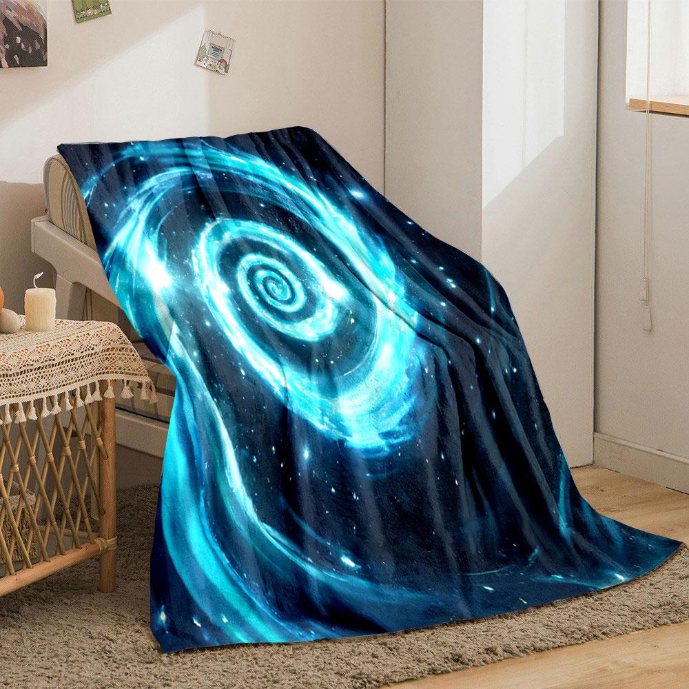 Blue Galaxy Spiral in Space print blanket soft and cozy perfect for the living room bed sofa or a nap,gift