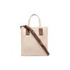 Bally Akelei Logo Print Cotton Fabric With Leather Trim Mini Tote Bag Women Tote Beige 6307810