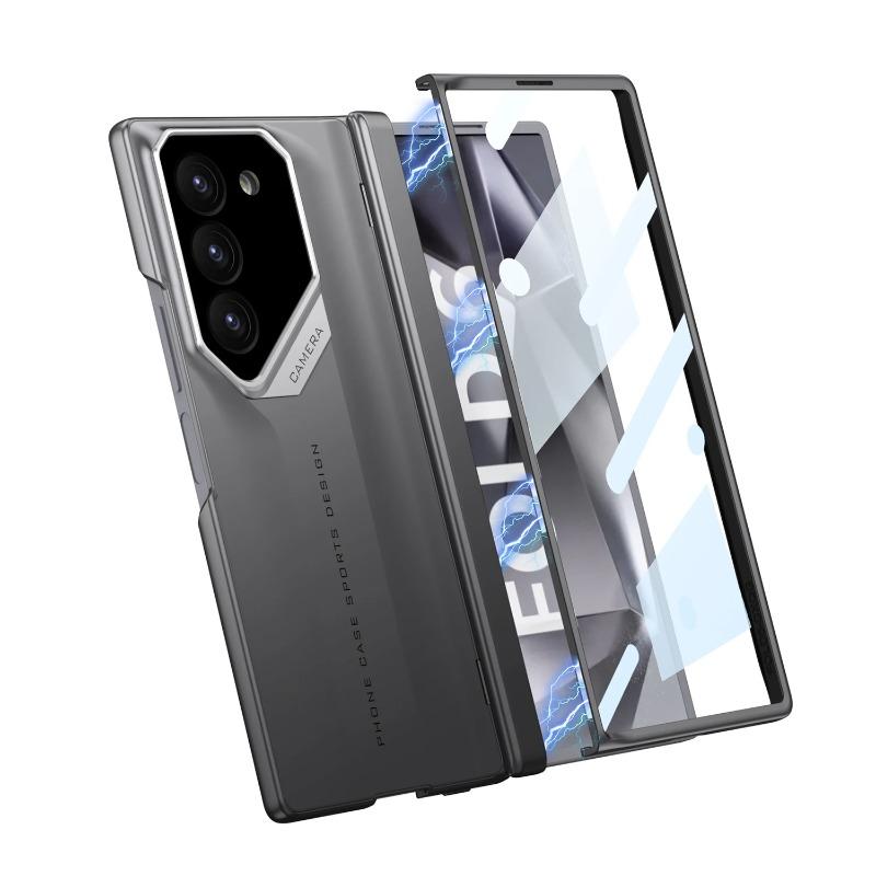 Luxury Matte Magnetic Hinge Phone Case for Samsung Galaxy Z Fold 7 6 5 Full Screen Protective Tempered Glass Film Protect Cover