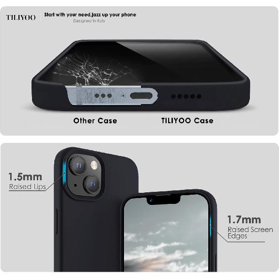 Slim-Fit for iPhone 14 Case,Skin Soft Liquid Silicone,Sturdy Hard Frame Shockproof Cover with Anti-Scratch Microfiber Lining,Full Protection for