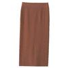 Womens Clothing Autumn and Winter Knitted Skirt Single Color Slit Ribbed Midi Skirt for Women
