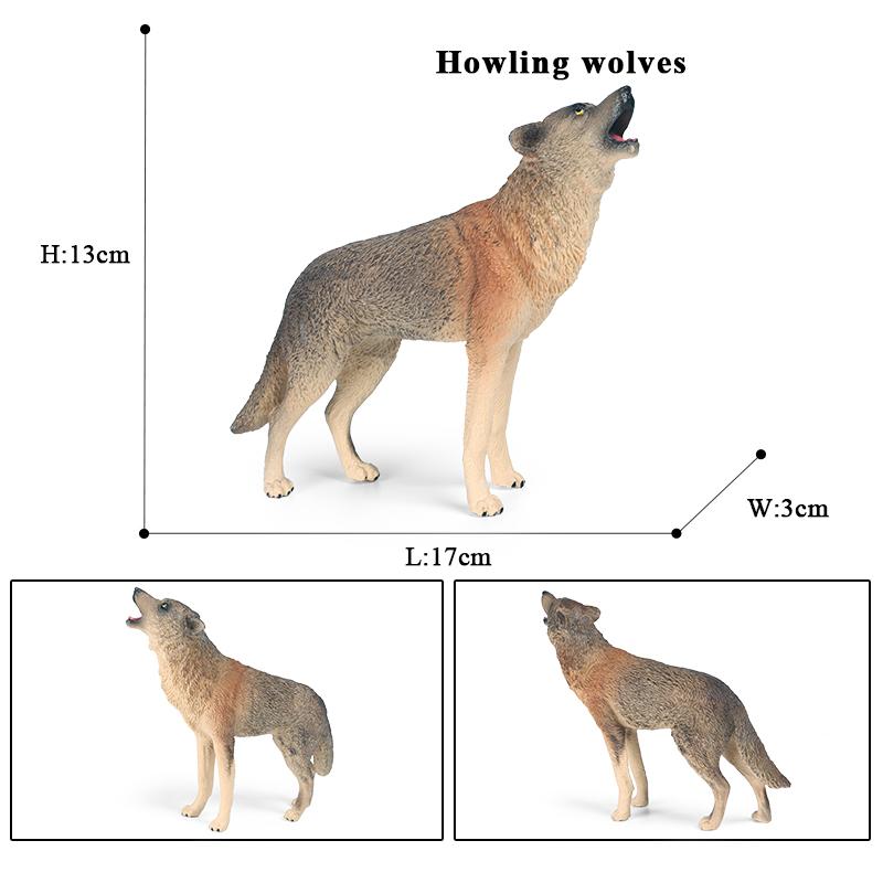 Oenux Big Size Savage Wild Beast Animals Wolf Wolves Model Action Figures Collection Solid PVC High Quality Home decor Toy Gift