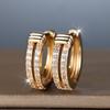Cubic Zirconia Hoop Earrings for Women Luxury Golden Circle Earrings Jewelry Gifts