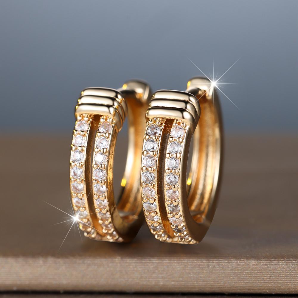 Cubic Zirconia Hoop Earrings for Women Luxury Golden Circle Earrings Jewelry Gifts