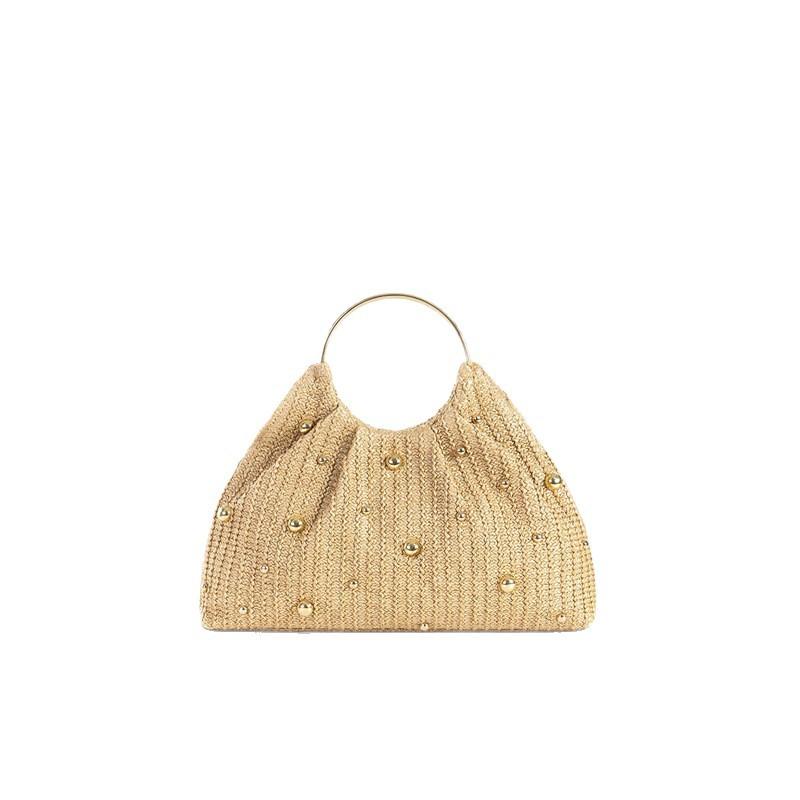 2025 new straw bag cross-border explosion women s handbag fashion women s bag абрикосовый