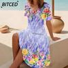 Women's Fashion Casual Short Sleeve V-Neck Casual Dresses
