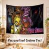 Arazzo con Testo Nome Personalizzato, Appeso a Parete Boho Five Nights at Freddy’s, Arazzo Decorativo per Sfondo Stanza