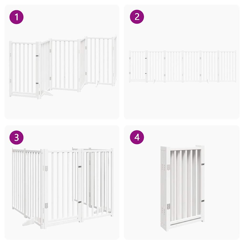 6 Piece Foldable White Dog Gate