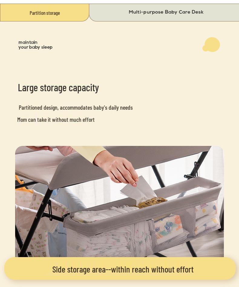 Portable Baby Changing Table: Multifunctional, Foldable & Washable for Diaper Changes and Massages