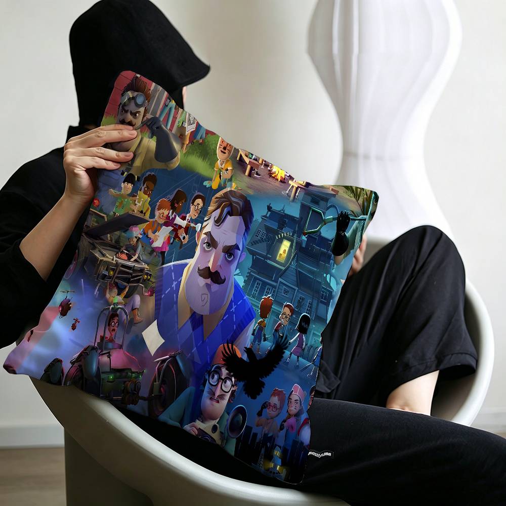 Game Hello NNeighbor  Cushion Cover Car Throw Pillow Case For Sofa Car Christmas Gift xcm xcm